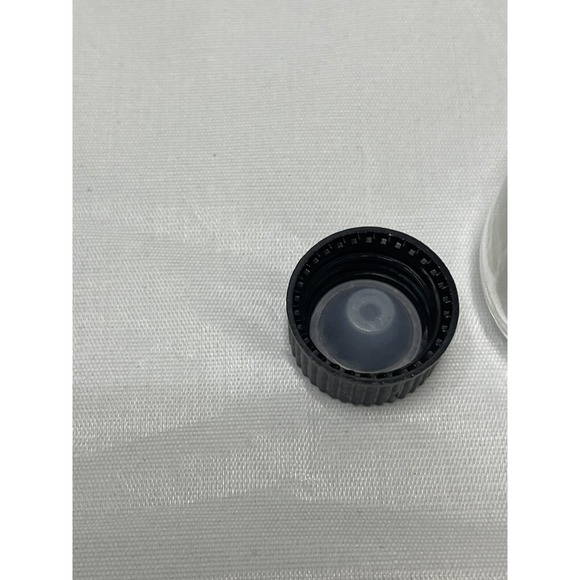 CLEAR GLASS Bottles 2 oz (60 ml) with Black Cone-Lined Caps 12 Pack With Funnel - Picture 4 of 7